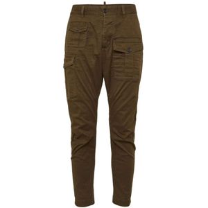 Dsquared2 Bruine Cargo Katoenen Broek , Brown , Heren , Maat: 2XL