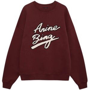 Anine Bing, Dames, Sweatshirts & Hoodies, Rood, Maat: M Katoen,