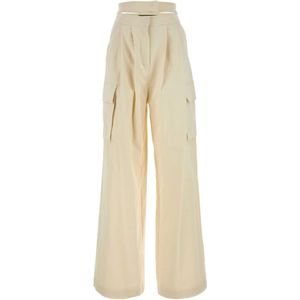 Andrea Adamo, Dames, Broeken, Beige, Maat: S Katoen,