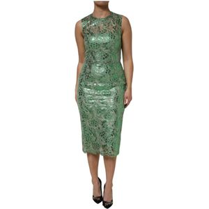 Dolce & Gabbana, Dames, Jurken, Groen, Maat: S Katoen,