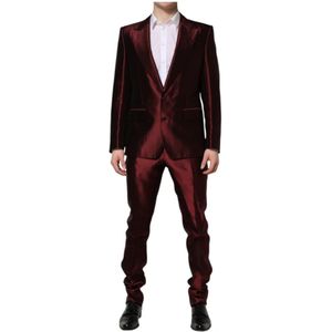 Dolce & Gabbana, Heren, Pakken, Rood, Maat: L Zijde,
