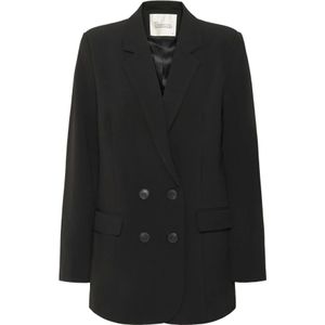 My Essential Wardrobe, Dames, Jassen, Zwart, Maat: M Leer,