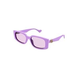 Gucci Paarse Rechthoekige Zonnebril Damesstijl , Purple , Dames , Maat: 55 MM