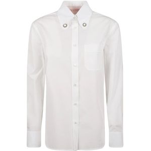 Valentino Garavani, Dames, Blouses & Shirts, Wit, Maat: XL Katoen,