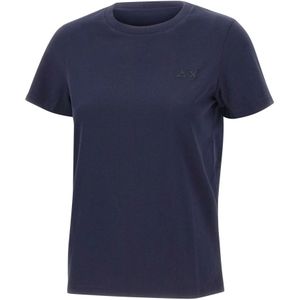 Sun68, Dames, Tops, Blauw, Maat: M Katoen,