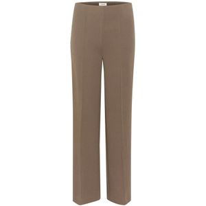 Soaked in Luxury - Ribbroeken - Bruin - Wijde Broek - Brede Elastische Tailleband