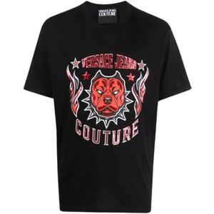 Versace Jeans Couture, Heren, Tops, Zwart, Maat: S Katoen,