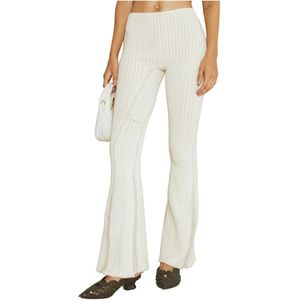 Isa Boulder, Dames, Broeken, Wit, Maat: S Acryl,