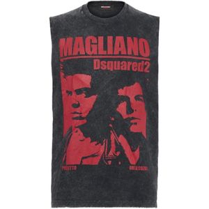 Dsquared2, Heren, Tops, Grijs, Maat: M