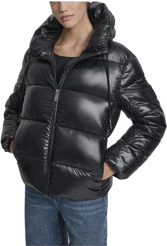 Dkny - Gewatteerde Jas - Zwart - Dames - Synthetisch