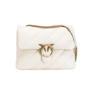 Pinko Chain Clutch Bag , White , Dames , Maat: ONE Size