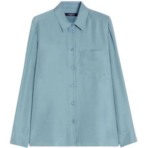 Weekend Max Mara, Dames, Blouses & Shirts, Blauw, Maat: M Zijde,