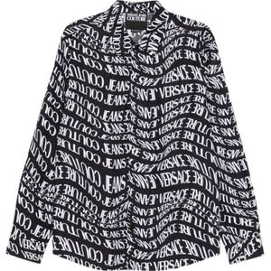 Versace Jeans Couture, Heren, Overhemden, Zwart, Maat: L Katoen,