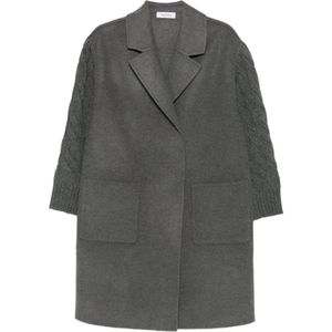 Gran Sasso, Dames, Mantels, Grijs, Maat: 2XL Leer,