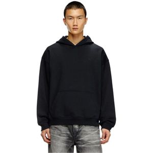 Diesel, Heren, Sweatshirts & Hoodies, Zwart, Maat: L Katoen,