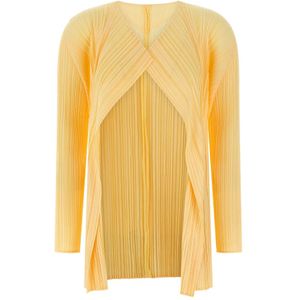Issey Miyake, Dames, Truien, Geel, Maat: L Poliester,