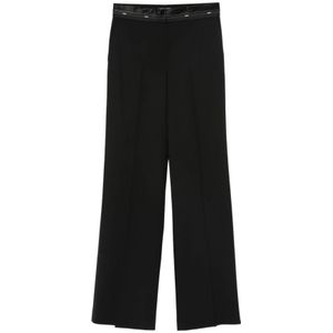 Msgm, Dames, Broeken, Zwart, Maat: 2XS Satijn,