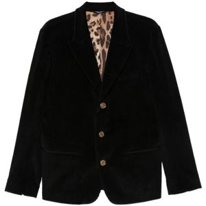 Dolce & Gabbana, Heren, Jassen, Zwart, Maat: XL