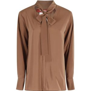 Max Mara Studio, Dames, Blouses & Shirts, Bruin, Maat: S Zijde,