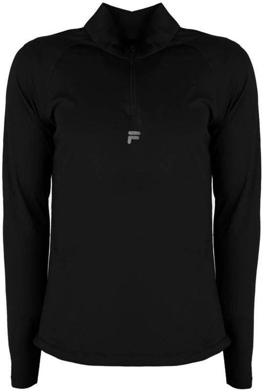 Fila - Heren Aansluitend Polo Shirt - Zwart - Polyester - Met Rits en Verstelbare Koordjes