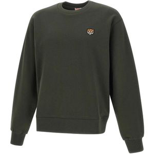 Kenzo, Heren, Sweatshirts & Hoodies, Groen, Maat: M Katoen,