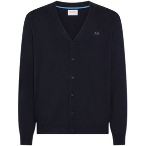 Sun68, Heren, Truien, Blauw, Maat: L Katoen,