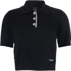 Pinko, Dames, Tops, Zwart, Maat: L Wol,