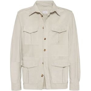 Brunello Cucinelli, Heren, Jassen, Beige, Maat: L