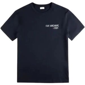 Fay, Heren, Tops, Blauw, Maat: XL Katoen,