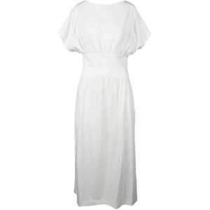 Alpha Studio, Dames, Jurken, Wit, Maat: S Katoen,