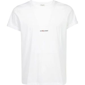 Saint Laurent, Heren, Tops, Wit, Maat: S