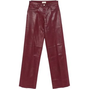 L'Agence, Dames, Broeken, Rood, Maat: W26 Leer,