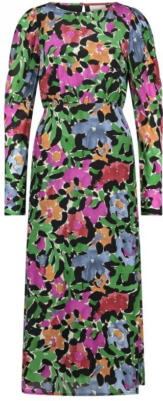 Fabienne Chapot - Varin Jurk - Veelkleurig - Viscose - Ronde Hals - Lange Pofmouwen