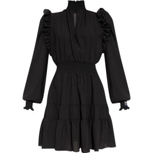 Versace Jeans Couture, Dames, Jurken, Zwart, Maat: L Poliester,