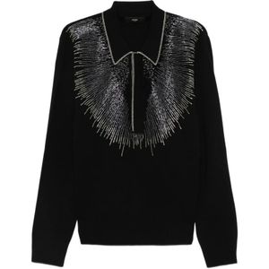 Amiri, Heren, Truien, Zwart, Maat: L Denim,