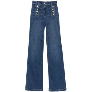 Elisabetta Franchi, Dames, Jeans, Blauw, Maat: W26