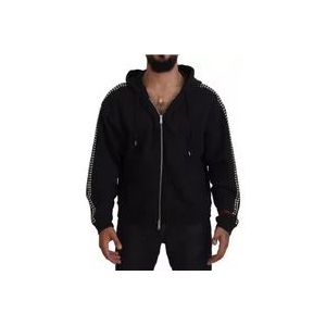 Dsquared2 Zwarte Rits Hoodie Logo Sweater , Black , Heren , Maat: M