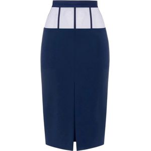 Elisabetta Franchi, Dames, Rokken, Blauw, Maat: S Tulle,