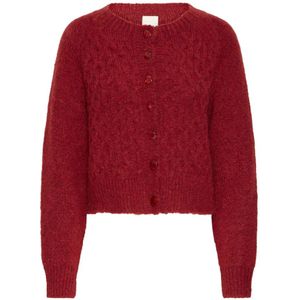 ICHI - IHBELABLUE - Gebreid Vest - Knalrood