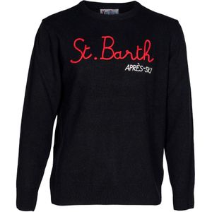 MC2 Saint Barth, Heren, Truien, Zwart, Maat: L Wol,