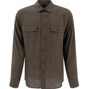 Vince, Heren, Overhemden, Groen, Maat: XL Linnen,