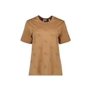 Burberry Equestrian Knight Design T-shirt , Brown , Dames , Maat: L