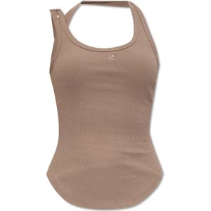Courrèges, Dames, Tops, Bruin, Maat: S