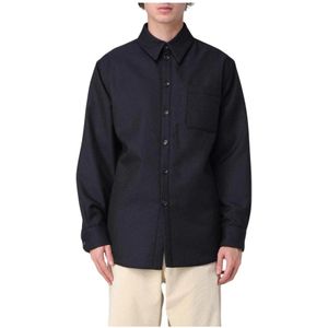 Emporio Armani, Heren, Overhemden, Blauw, Maat: XL