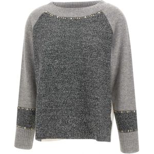 Elena Mirò, Dames, Truien, Grijs, Maat: XS Wol,