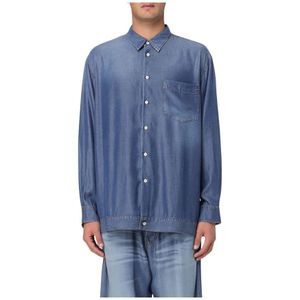 Magliano, Heren, Overhemden, Blauw, Maat: M Denim,