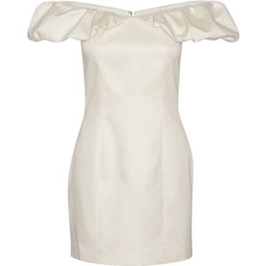 Rotate Birger Christensen, Dames, Jurken, Wit, Maat: S Poliester,