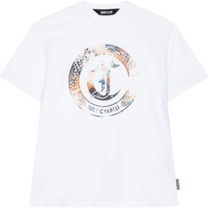 Just Cavalli, Heren, Tops, Wit, Maat: S Katoen,