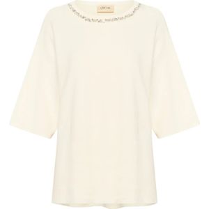 Cream - Crsillar Short Sleeve Pullover - Gebreide Trui - Beige - Dames