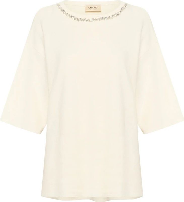 Cream - Crsillar Short Sleeve Pullover - Gebreide Trui - Beige - Dames